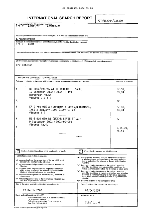 Document de brevet canadien 2540483. PCT 20060328. Image 1 de 4