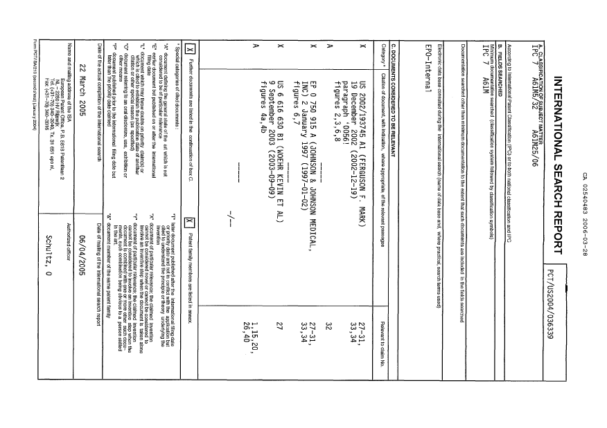 Canadian Patent Document 2540483. PCT 20060328. Image 1 of 4