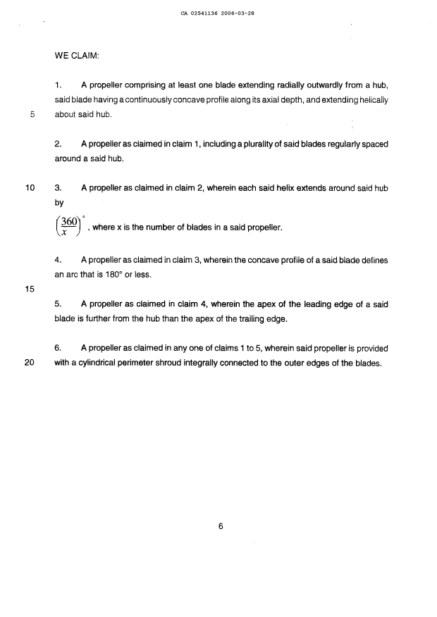 Document de brevet canadien 2541136. Revendications 20051228. Image 1 de 1