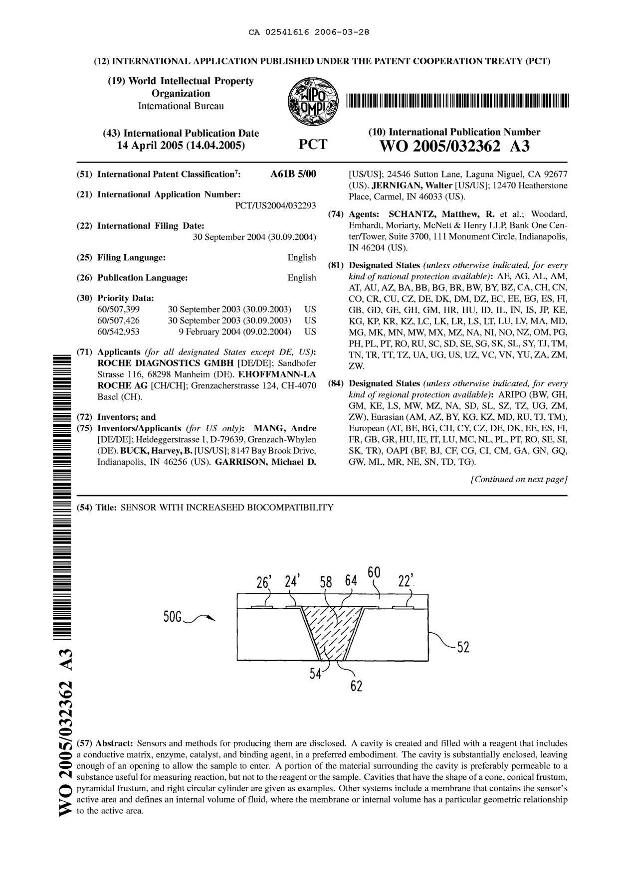 Document de brevet canadien 2541616. Abrégé 20051228. Image 1 de 2