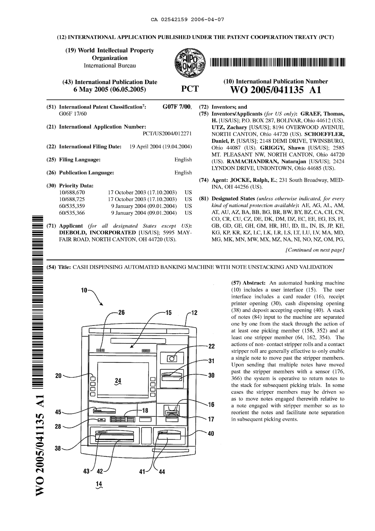 Canadian Patent Document 2542159. Abstract 20060407. Image 1 of 2