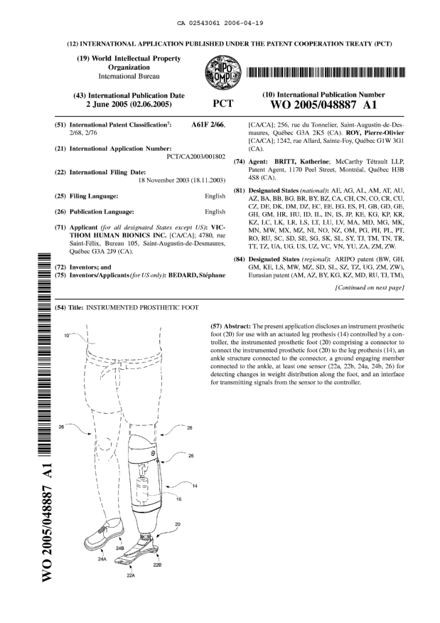 Canadian Patent Document 2543061. Abstract 20051219. Image 1 of 2