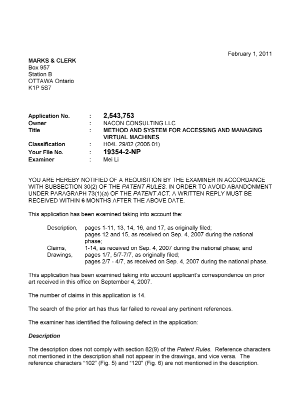 Canadian Patent Document 2543753. Prosecution-Amendment 20101201. Image 1 of 2