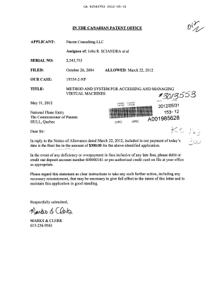 Canadian Patent Document 2543753. Correspondence 20111231. Image 1 of 1