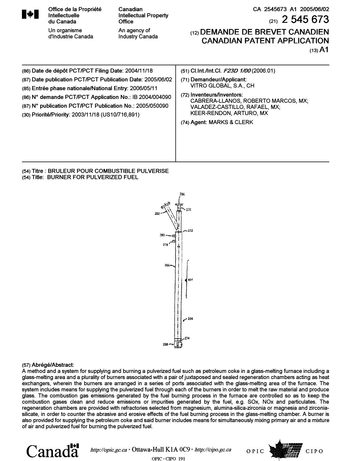 Canadian Patent Document 2545673. Cover Page 20060726. Image 1 of 1