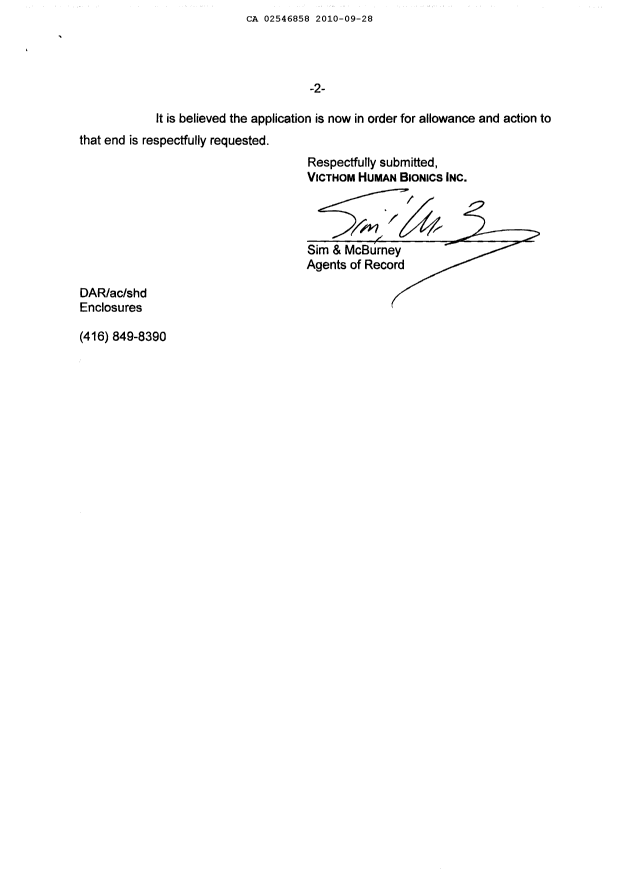 Canadian Patent Document 2546858. Prosecution-Amendment 20100928. Image 2 of 6