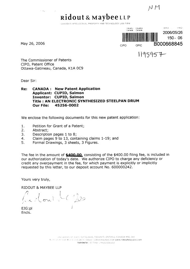 Document de brevet canadien 2548255. Cession 20060526. Image 1 de 2
