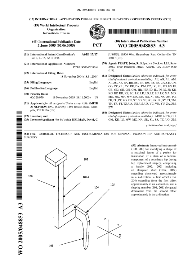 Canadian Patent Document 2548831. Abstract 20060608. Image 1 of 2