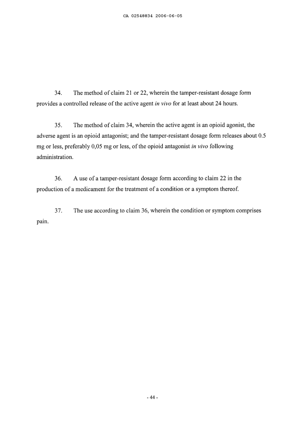 Document de brevet canadien 2548834. Poursuite-Amendment 20060605. Image 8 de 8