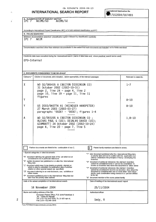 Document de brevet canadien 2549474. PCT 20060613. Image 1 de 2