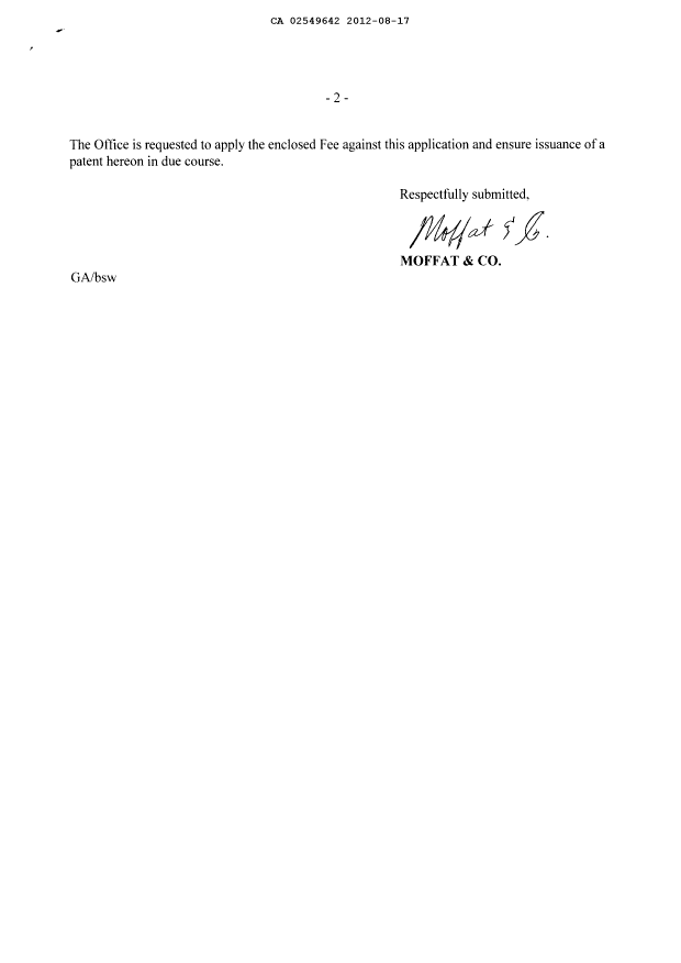 Canadian Patent Document 2549642. Correspondence 20120817. Image 2 of 2