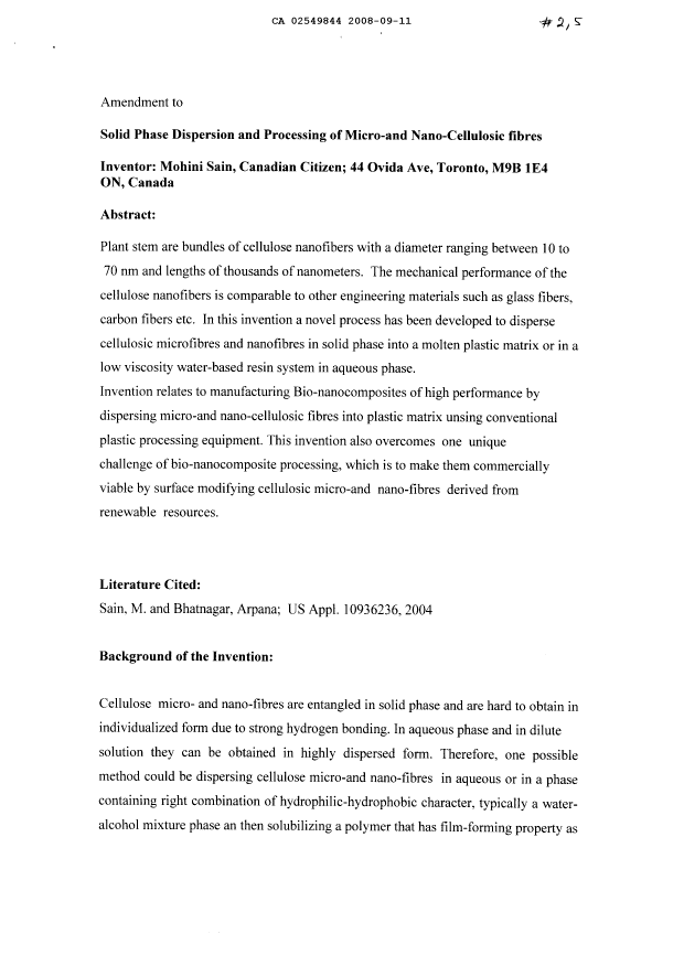 Document de brevet canadien 2549844. Abrégé 20071211. Image 1 de 1