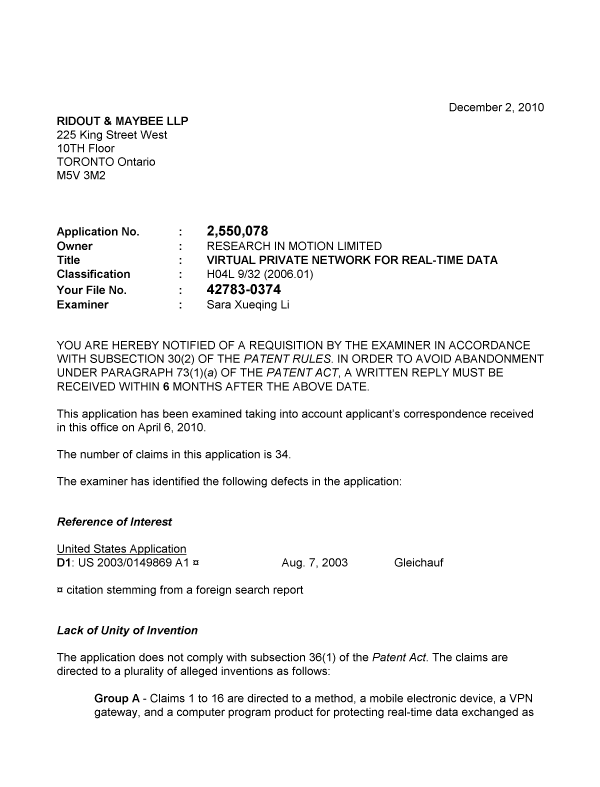 Document de brevet canadien 2550078. Poursuite-Amendment 20091202. Image 1 de 2