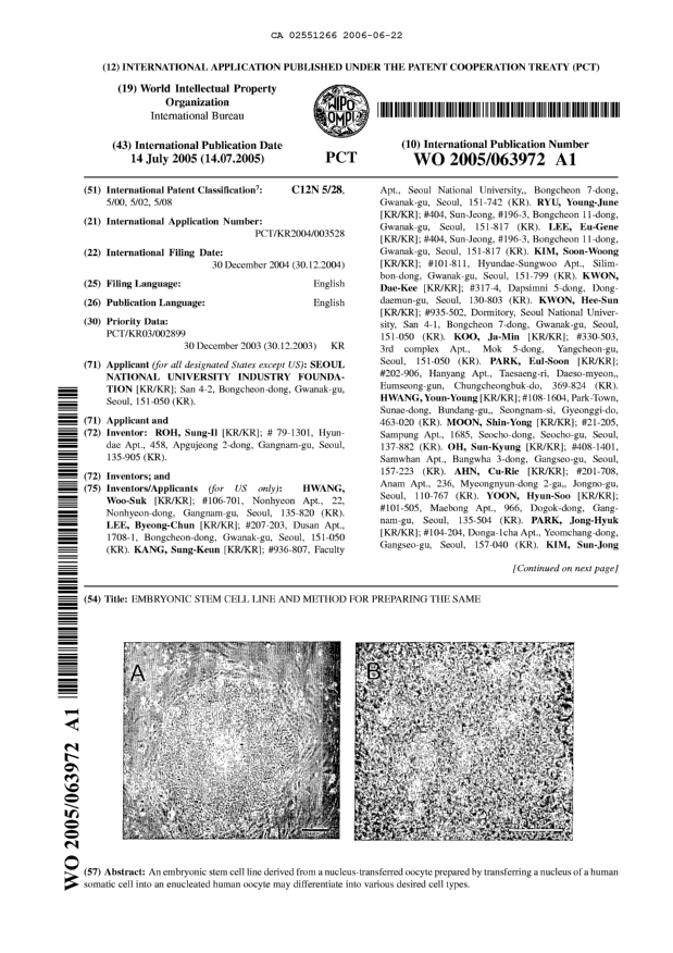 Document de brevet canadien 2551266. Abrégé 20051222. Image 1 de 2