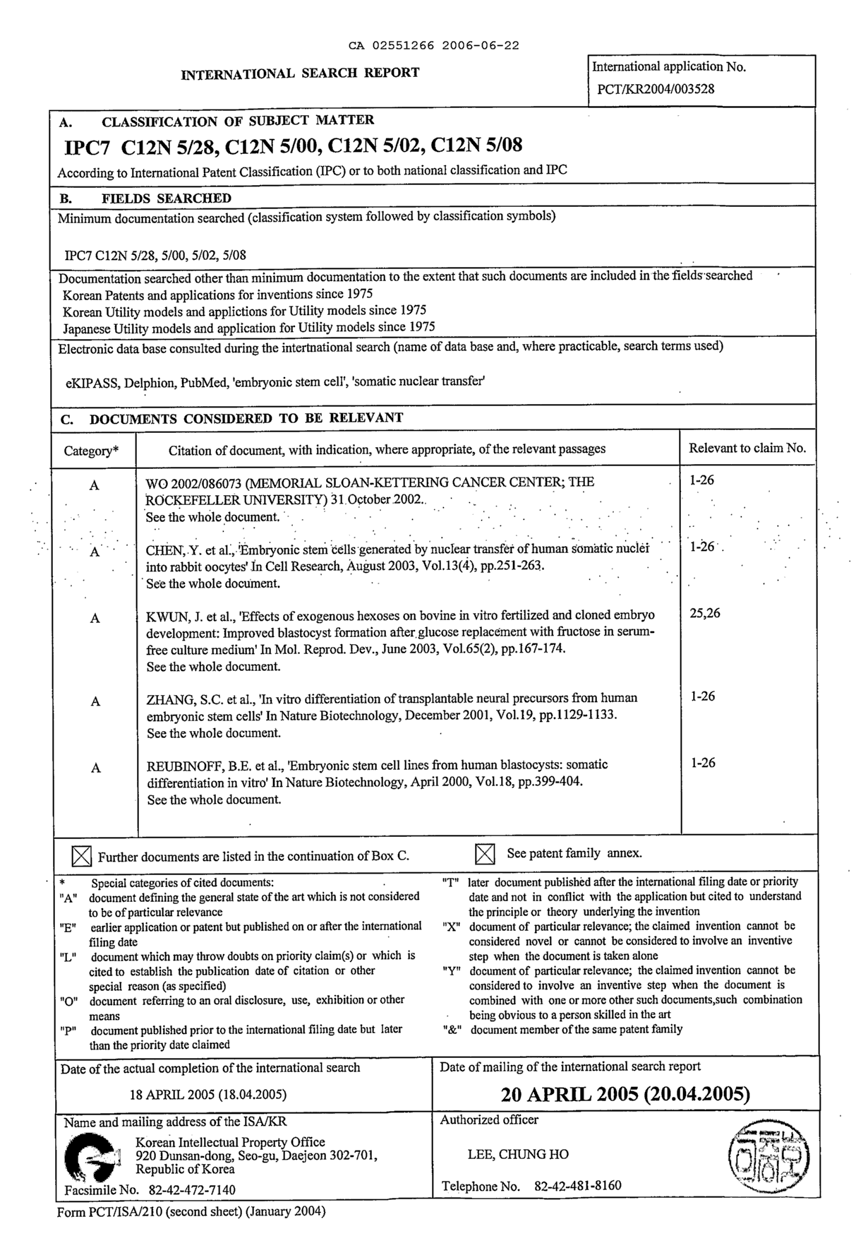 Document de brevet canadien 2551266. PCT 20051222. Image 2 de 4
