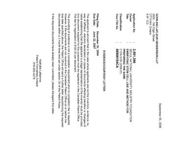 Canadian Patent Document 2551266. Correspondence 20051229. Image 1 of 1