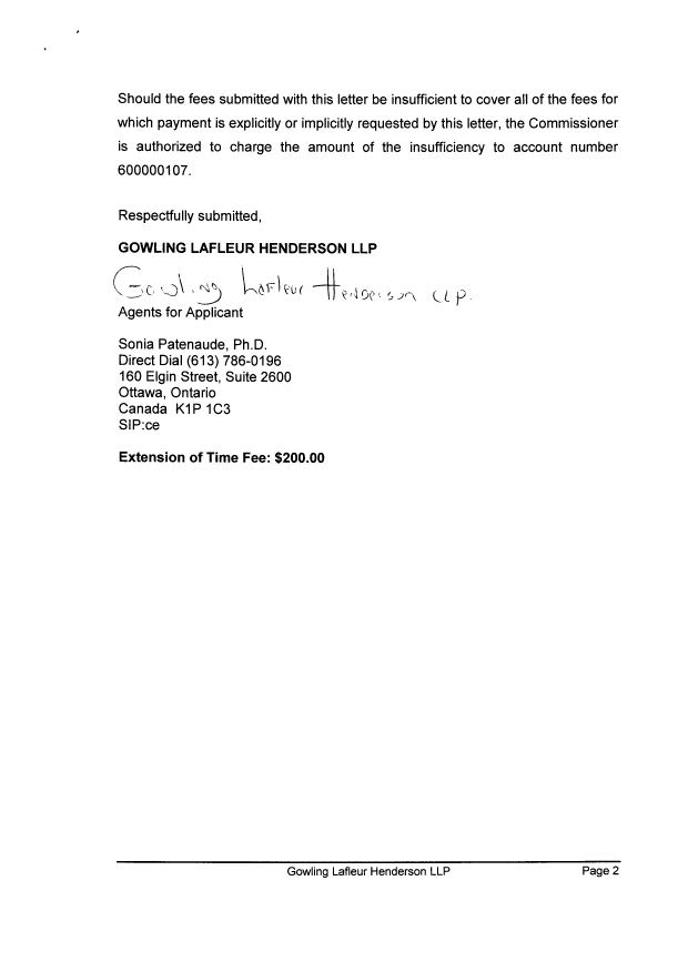 Document de brevet canadien 2551266. Correspondance 20061218. Image 2 de 2