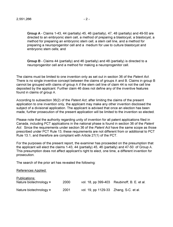 Document de brevet canadien 2551266. Poursuite-Amendment 20071222. Image 2 de 5