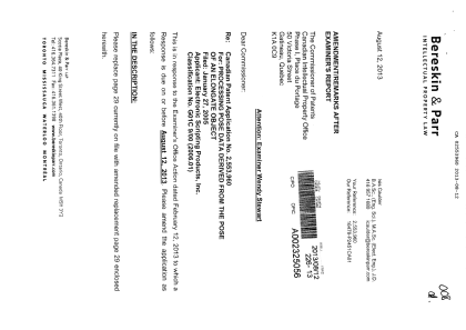 Canadian Patent Document 2553960. Prosecution-Amendment 20121212. Image 1 of 12