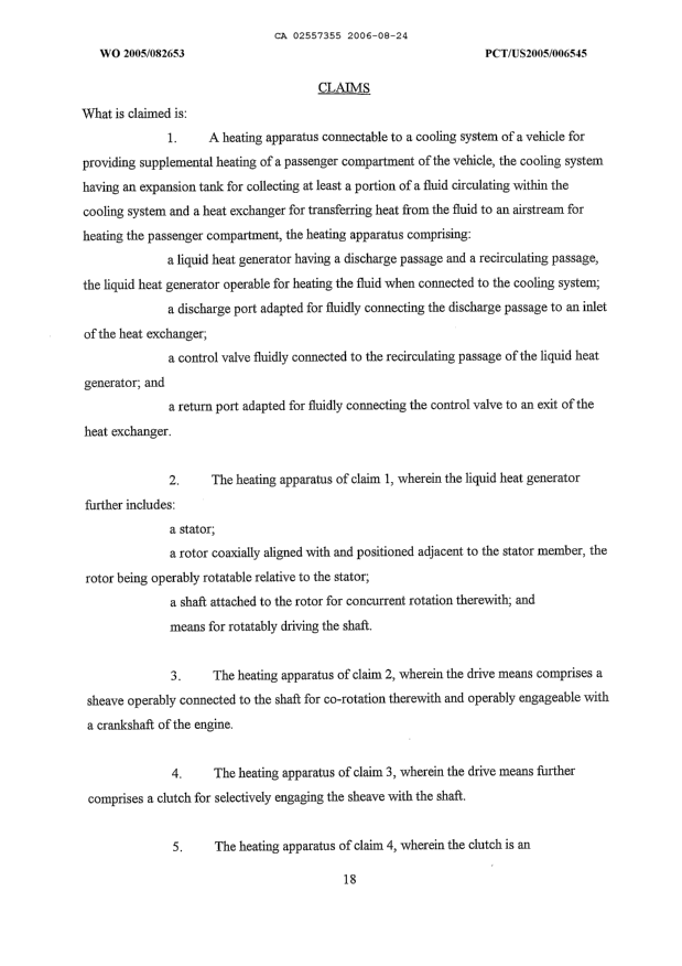 Document de brevet canadien 2557355. Revendications 20060824. Image 1 de 10