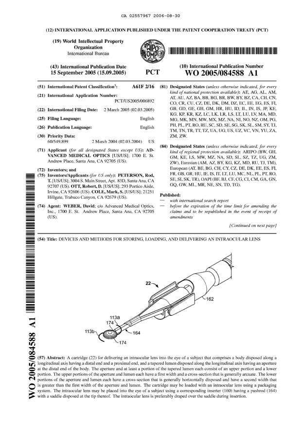 Document de brevet canadien 2557967. Abrégé 20060830. Image 1 de 2