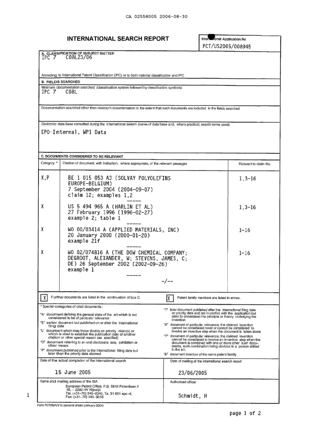 Document de brevet canadien 2558005. PCT 20051230. Image 2 de 5