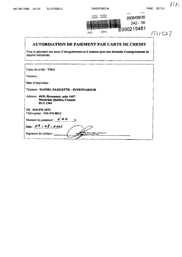 Document de brevet canadien 2558622. Cession 20051230. Image 1 de 2