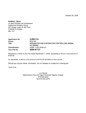Canadian Patent Document 2559133. Correspondence 20091026. Image 1 of 1