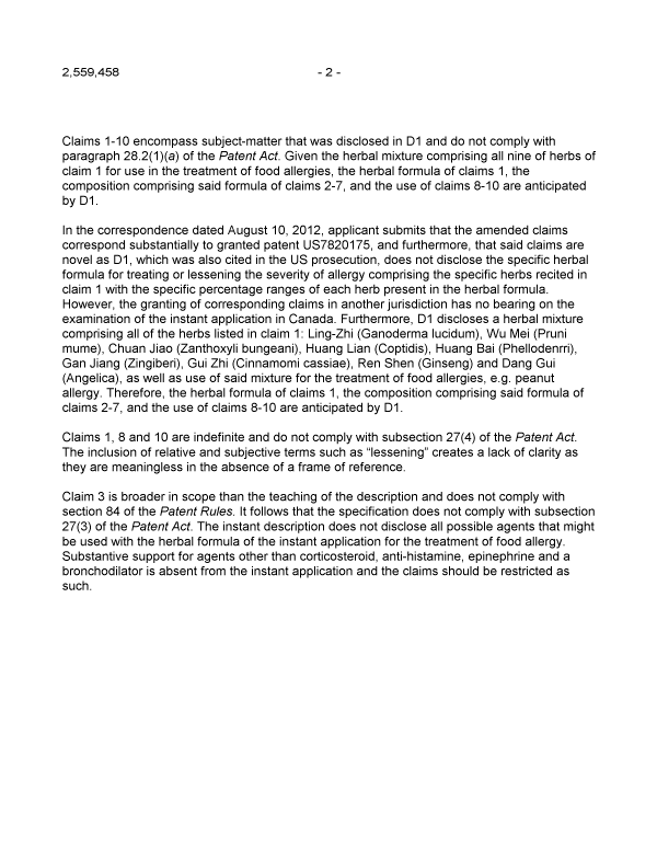 Canadian Patent Document 2559458. Prosecution-Amendment 20130315. Image 2 of 3