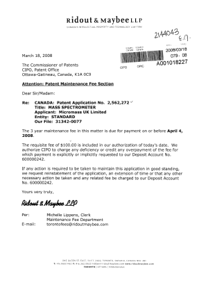 Document de brevet canadien 2562272. Taxes 20080318. Image 1 de 1