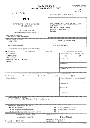 Canadian Patent Document 2562760. Correspondence 20051208. Image 1 of 1