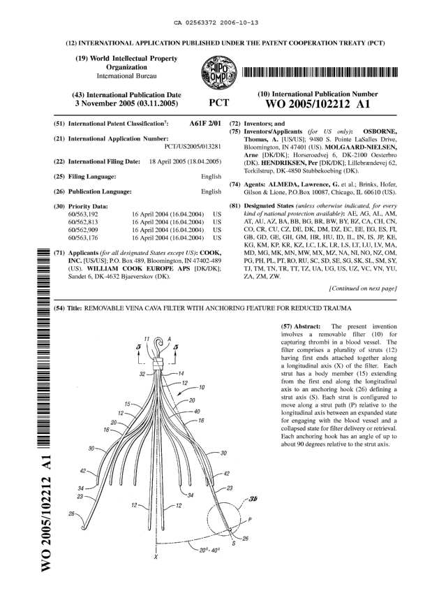 Canadian Patent Document 2563372. Abstract 20061013. Image 1 of 2