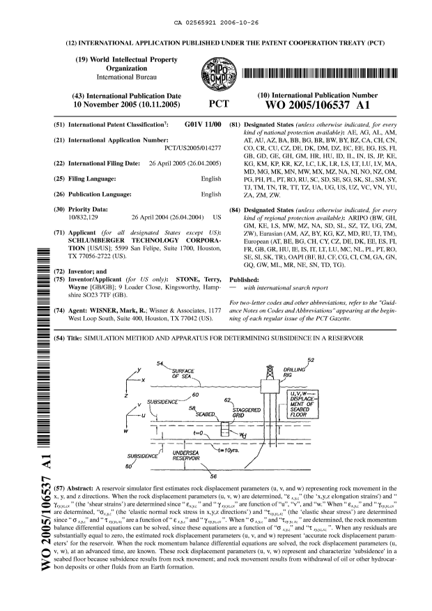 Document de brevet canadien 2565921. Abrégé 20061026. Image 1 de 1