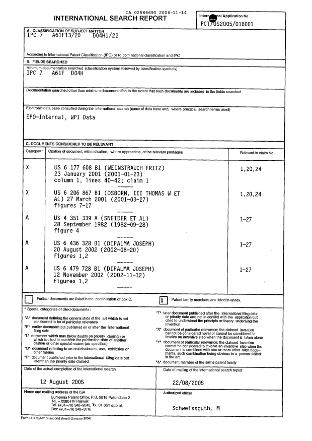 Document de brevet canadien 2566690. PCT 20051214. Image 1 de 3
