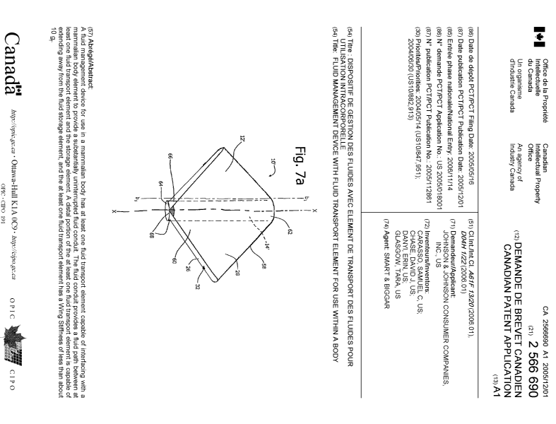Document de brevet canadien 2566690. Page couverture 20061223. Image 1 de 1