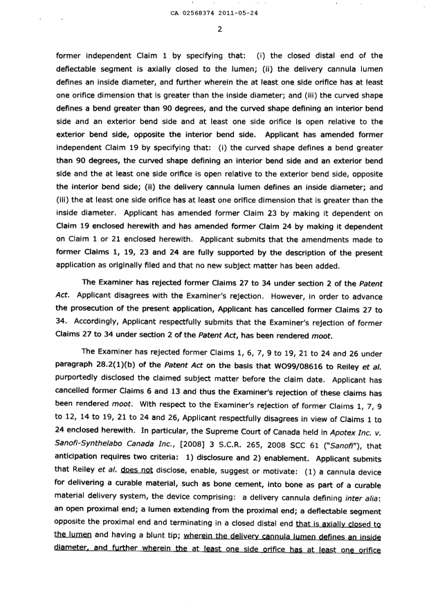 Document de brevet canadien 2568374. Poursuite-Amendment 20110524. Image 2 de 11