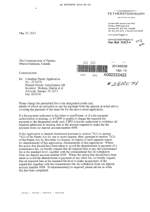 Canadian Patent Document 2570078. Correspondence 20130529. Image 1 of 2