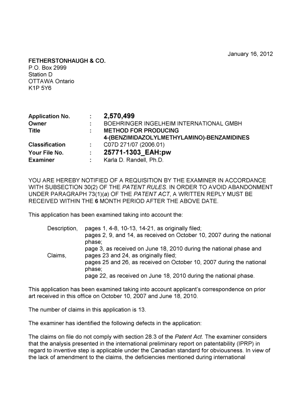 Document de brevet canadien 2570499. Poursuite-Amendment 20120116. Image 1 de 2