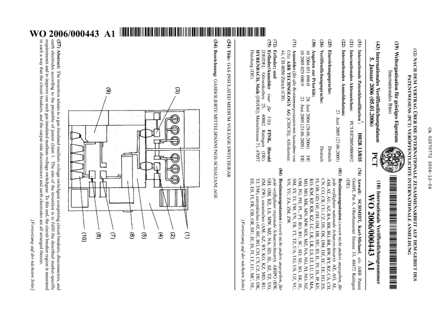 Document de brevet canadien 2570772. Abrégé 20051204. Image 1 de 2