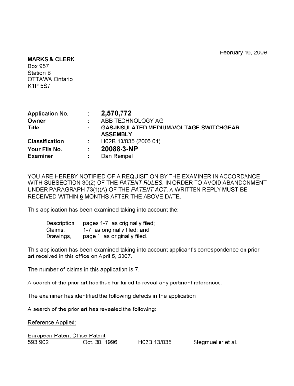 Canadian Patent Document 2570772. Prosecution-Amendment 20081216. Image 1 of 2