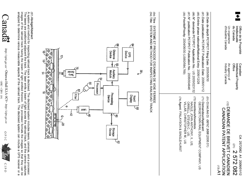 Canadian Patent Document 2572082. Cover Page 20061202. Image 1 of 2