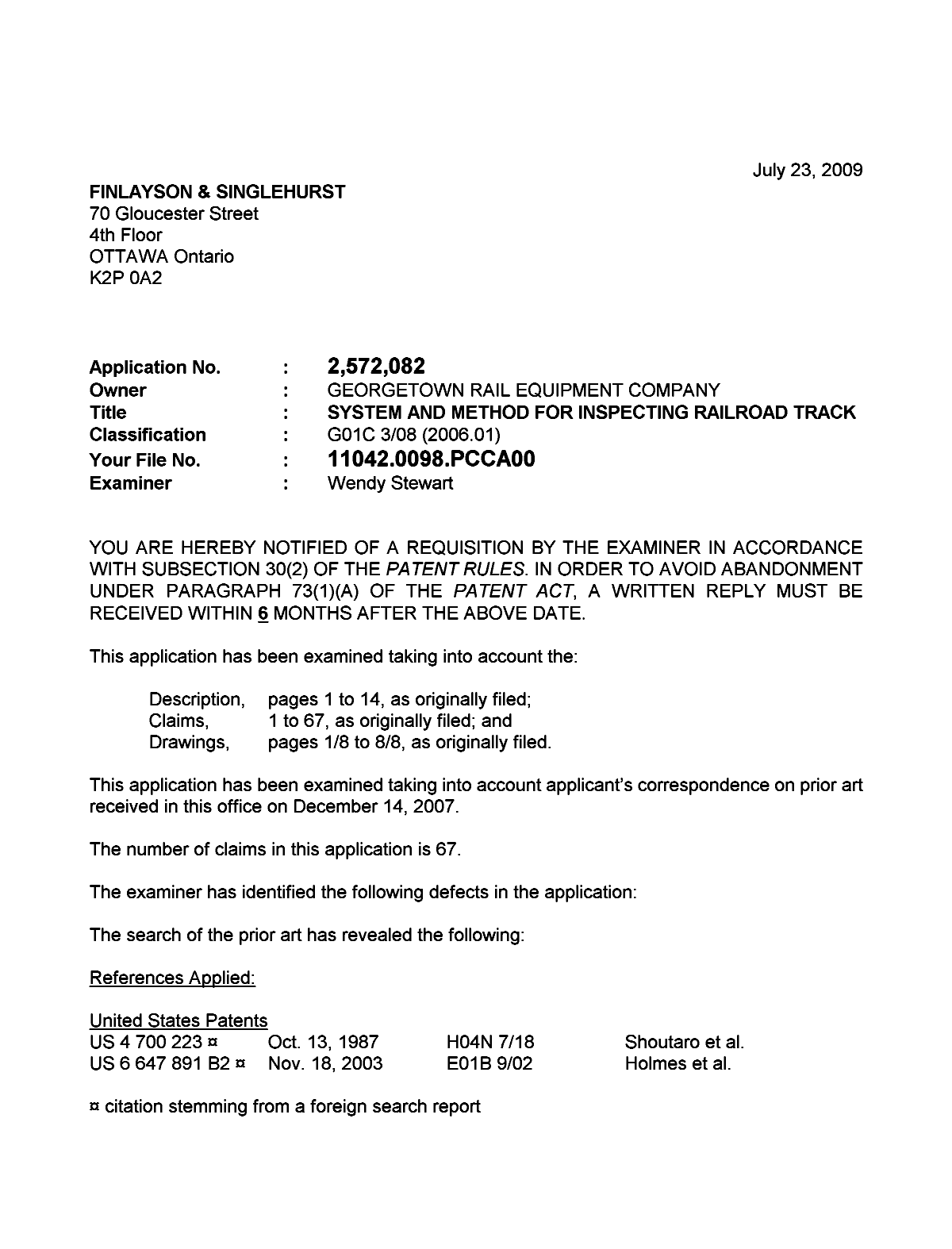 Canadian Patent Document 2572082. Prosecution-Amendment 20081223. Image 1 of 2
