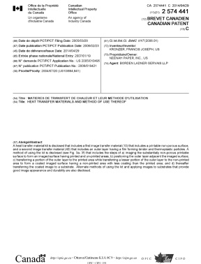 Document de brevet canadien 2574441. Page couverture 20140331. Image 1 de 1