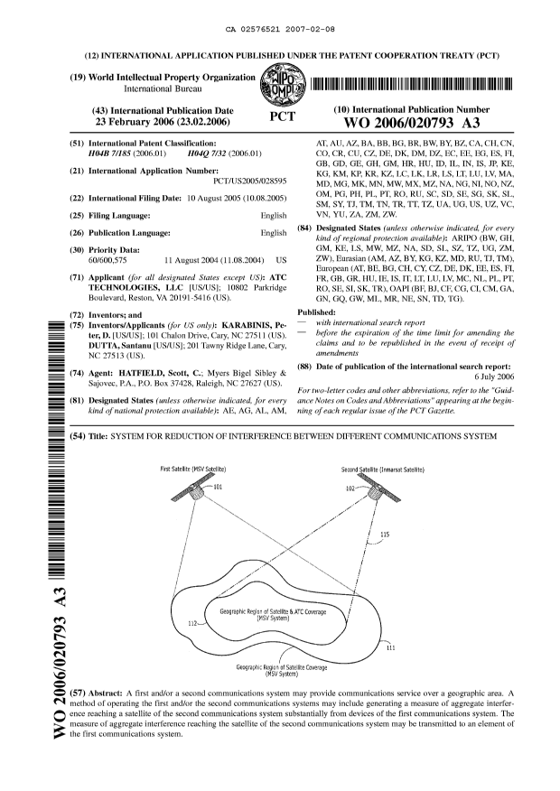 Document de brevet canadien 2576521. Abrégé 20070208. Image 1 de 1