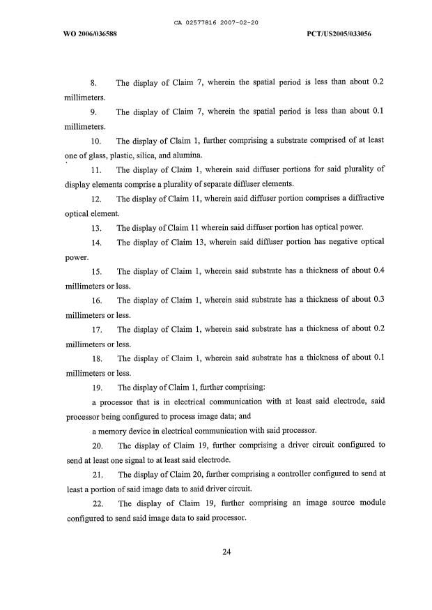 Document de brevet canadien 2577816. Revendications 20061220. Image 2 de 9