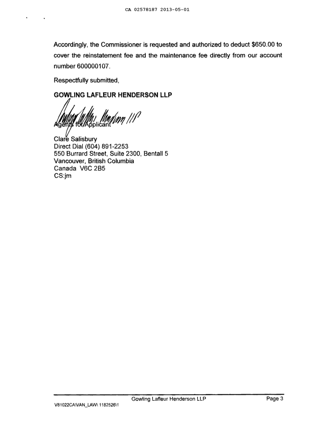 Canadian Patent Document 2578187. Prosecution-Amendment 20130501. Image 3 of 3