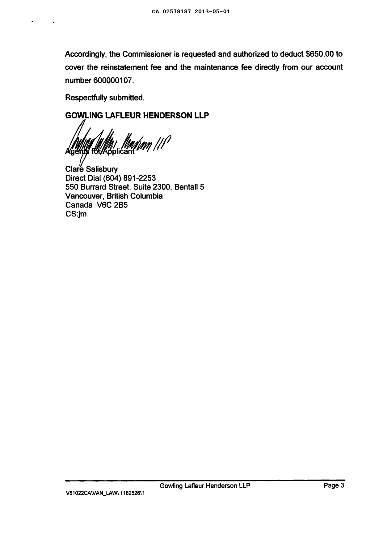Canadian Patent Document 2578187. Prosecution-Amendment 20130501. Image 3 of 3