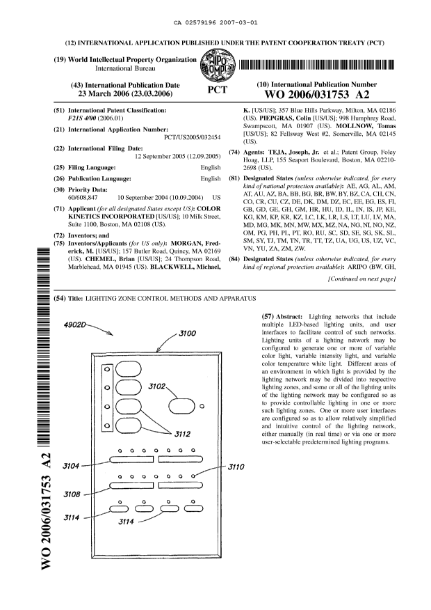 Document de brevet canadien 2579196. Abrégé 20070301. Image 1 de 2