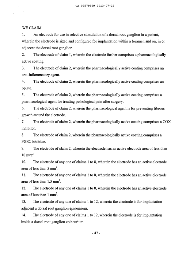 Document de brevet canadien 2579569. Revendications 20130722. Image 1 de 5