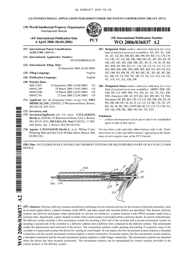 Document de brevet canadien 2581677. Abrégé 20070326. Image 1 de 1